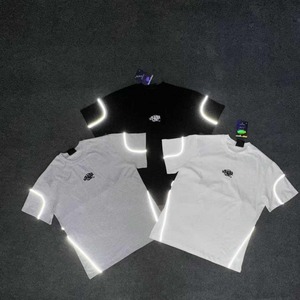 100% coton réfléchissant été sport ensemble pour hommes unisexe surdimensionné Jersey T-Shirt Shorts à la mode Style décontracté court survêtement - Product Image 1