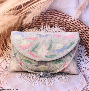 Handmade Designer Women's <b>Clutch</b> <b>Bag</b> Stylish New Arrival with Stone Beads Magnetic Closure for Party Bridal Evening & <b>Wedding</b> - Product Image 2