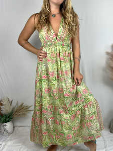 <b>Sexy</b> Sleeveless Deep V Neck Backless <b>Women</b> Summer Floral Maxi <b>Dress</b> Natural Waist Washable 2025 New Arrival - Product Image 5