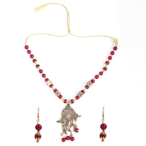 Maroon kanha เครื่องประดับแต่งงานกับเพทายเป็นหินหลัก - Product Image 6