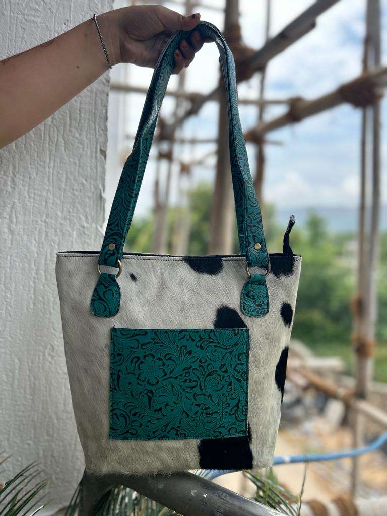 Black With Turquoise Print