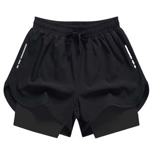 Men’s Quick Dry Beach Trunks <b>Mid</b> Waist Loose Fit Double <b>Layer</b> Swimsuit Solid Color Plus Size Swim Shorts - Product Image 3