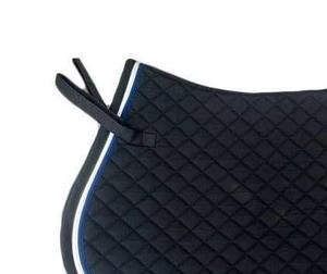 High Quality Lightweight Cotton Polyester Saddle Pad Black with Blue Border Equestrian Sports Soft <b>Foam</b> <b>Padding</b> for High Comfort - Product Image 2