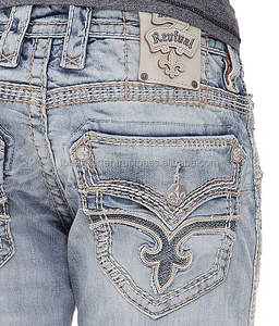 Vaqueros vaqueros de calidad superior con bordado elegante en el bolsillo - Product Image 4