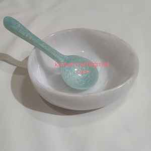 Bol rond en fil de résine au design exclusif Bols de service à salade et fruits de style classique à motif de tourbillon blanc pour les décorations de fête - Product Image 5