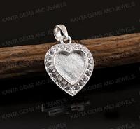 Pendentif Cœur Vierge 10 mm en Argent Sterling 925 de Haute Qualité avec Sertissage CZ pour Remplissage de Cendres ou Résine, Écologique, Bijoux Personnalisables