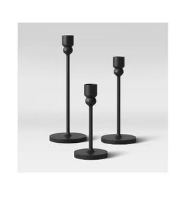 ที่ขายดีที่สุดตกแต่งงานแต่งงานเชิงเทียนบนโต๊ะโลหะการออกแบบที่หรูหรา Mattel เทียนสีดำกับฐานหนึ่ง - Product Image 6