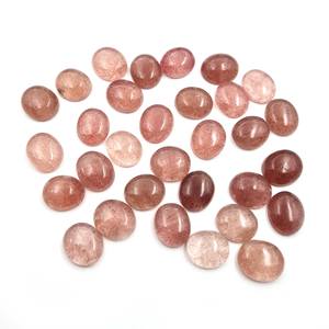 อัญมณีทรงวงรีทรงผลึกสีสตรอเบอร์รี่สีชมพูและสีแดง15ชิ้น11.5*13.5-11*14มม. 103กะรัตสำหรับทำเครื่องประดับที่ผ่านการอบด้วยความร้อน - Product Image 3