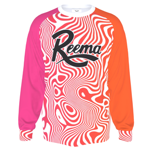 Reema เสื้อสเวตเตอร์ unisex สำหรับผู้หญิง, สเวตเชิ้ตปักคอลูกเรือไซส์ใหญ่พิเศษ - Product Image 1