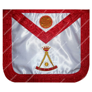 ผ้ากันเปื้อนผ้าซาตินทรงกลมสไตล์ Masonic Scottish Rite aasr เครื่องแต่งกายระดับ18th - Product Image 1