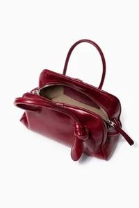 Sac fourre-tout en cuir verni rouge cerise pour femme, fermeture éclair, motif bonbon, deux compartiments résistants à l'eau, 7 pouces, à porter à l'épaule ou en bandoulière - Product Image 6