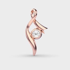 Pendentif solitaire flottant en diamant de laboratoire rond certifié IGI en or jaune/blanc et or rose 14 carats - Product Image 4