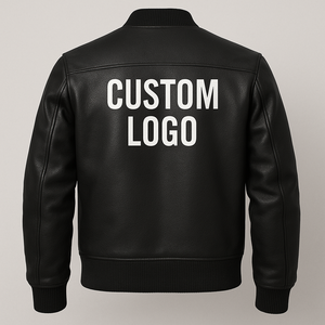 Blouson aviateur en cuir en gros, veste de haute qualité authentique pour hommes, blouson aviateur noir de qualité supérieure, fabricant OEM/ODM - Product Image 2
