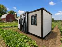 Maison conteneur préfabriquée moderne extensible de 20 pieds, cabane modulaire, habitation carrée pour usage agricole et rural