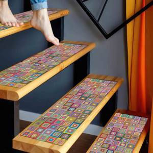 Tapis imprimé à motifs géométriques, tapis d'escalier moderne et coloré pour la décoration de la maison, tapis de marche - Product Image 2