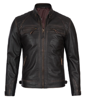 Manteau d'hiver High Street 100% cuir de mouton véritable, coupe ajustée, respirant, doublure en viscose satinée écologique, fermeture éclair, col rabattable