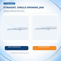 YYF SM1500 Scelleuse vasculaire laparoscopique vétérinaire 5 mm, tige longue 37 cm, à embout droit, réutilisable, autoclavable, forceps chirurgical