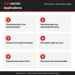 Alimentation électrique pour lampe au xénon de laboratoire 150W pour équipement de test optique, driver CC à courant constant avec allumeur haute tension 220V - Product Image 5