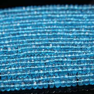 El más vendido Cuentas de piedra natal de Diciembre Hermoso Topacio azul cielo natural Facetado Rondelle Forma de 4mm para la fabricación de joyas y manualidades - Product Image 2