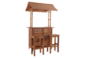 Moderno Acacia hecho a mano Tiki Bar Set con estanterías y asientos para las horas de cóctel al aire libre para el hogar Bar Muebles - Product Image 5