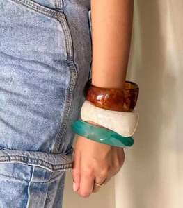 Premium Quality Waterproof Resin Bangles Set for Women Elegant Design Customizable Colors Logo Fashion Jewelry for <b>Festive</b> - Product Image 3