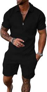<b>Men's</b> High Quality Woolen Breathable Mid Knitted Shirt and <b>Shorts</b> Set Autumn Casual <b>Long</b> Sleeve Print - Product Image 2