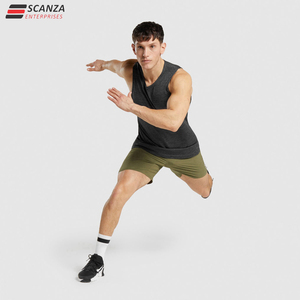 Camiseta sin mangas de gimnasio de fibra de bambú y algodón personalizada del fabricante para hombre, estampado informal, musculación, sisas, culturismo, bordado de punto - Product Image 4