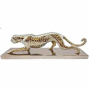 Sculpture de tigre géométrique moderne en métal pour la maison et le bureau de conception minimaliste Sculpture polie moderne - Product Image 1