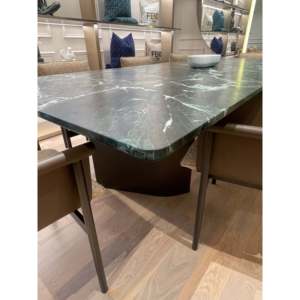 Ford Dining <b>Table</b> Verde Alpine Model Elegant Square Design Elegant Marble Solid Assembled Extendable for Home Bar Office Use - Product Image 6