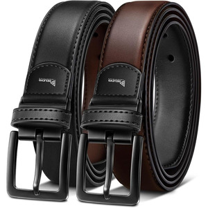 Ceintures en cuir de vachette pour hommes, ceinture décontractée en cuir de vachette de haute qualité avec boucle en alliage - Design tendance, écologique et respirante - Product Image 1