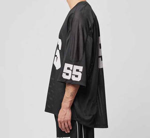 Hot Selling <b>Men's</b> Oversized Drop Shoulder <b>V</b>-<b>Neck</b> Mesh Breathable Summer Customize Boxy Style Jersey Sublimated Print <b>Shirts</b> - Product Image 5