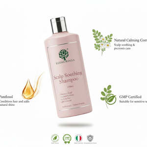 Shampoo apaisant à formule naturelle 250 ml pour cuir chevelu sensible, pH équilibré, sans sulfate, OEM, marque privée, Italie, RedMoringa, nettoyant - Product Image 3
