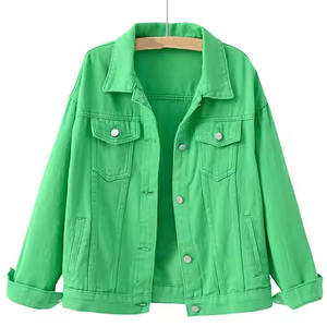 Veste en jean pour hommes confortable de couleur unie 100% coton vêtements décontractés pour l'hiver Streetwear avec logo avant et poches - Product Image 1