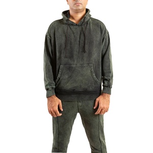 Survêtement à capuche rouge pour homme, 100% coton, manches longues, couleur unie, décontracté, vêtement d'automne, respirant, coupe régulière avec poches latérales - Product Image 5