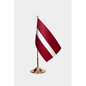 Drapeaux de bureau de la Lettonie avec impression numérique et mât en aluminium - Product Image 2
