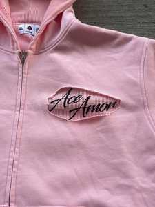 Stitch personalizado costura Zip Up serigrafía Sudadera con capucha para Unisex 100% algodón 450GSM huye al por mayor - Product Image 3