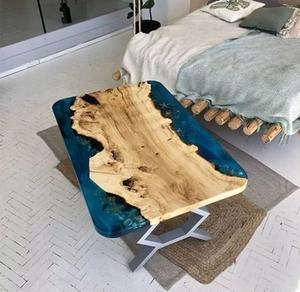 Vente chaude : Ensembles de table et de chaises en bois et résine époxy personnalisés pour restaurant, villa, club, maison, salle à manger, vente chaude de tables à manger - Product Image 2