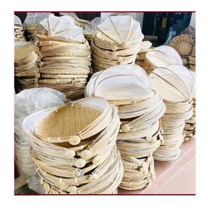 Panier en bambou traditionnel du Vietnam, plateau de décorticage en bambou, couvercle alimentaire en bambou en forme de dôme, vente en gros - Product Image 5