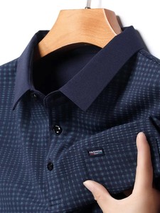 Camiseta Polo de golf elegante con estampado gráfico a cuadros de 220 GSM para hombre, camisa informal de manga corta con solapa para verano y primavera, ropa para exteriores - Product Image 5