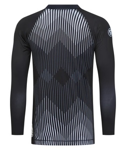 Rashguard à manches courtes rayé, UPF50, respirant - Noir - Product Image 2