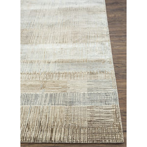 พรมขนสัตว์และไหมไผ่ถักมือสีเบจและสีน้ำตาล รุ่น Unstring Srb(715) สำหรับห้องนั่งเล่นและห้องนอนวัยรุ่น ลายแบบนามธรรม - Product Image 4