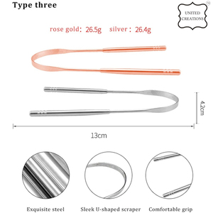 Mayorista Higiene Bucal Limpieza de Lengua Limpiador de Lengua de Acero Inoxidable para Aliento Más Fresco Raspador de Lengua de Cobre - Product Image 6