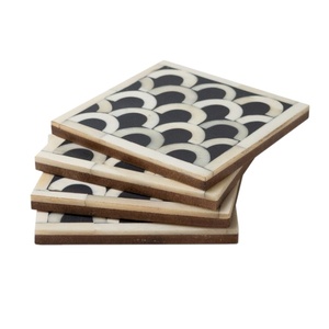 Bone Inlay Coaster for Gifting <b>Square</b> Shape Coaster Custom Pattern Coasters Set for <b>Kitchen</b> & <b>Table</b> Decoration Bone Inlay - Product Image 1