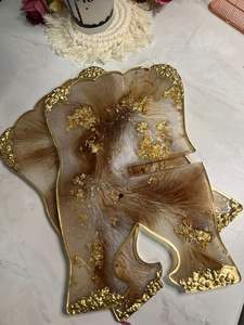 Bandeja de servicio de epoxi de resina hecha a mano CREATE, elementos esenciales de cocina únicos para el hogar, restaurante, Hotel, bandejas decorativas para servir - Product Image 2