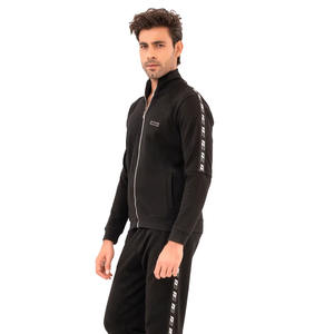 Pakistan Factory Made 100% Cotton <b>Men's</b> Gym Fitness Tracksuit Sets Custom Made Black <b>Breathable</b> <b>Trainers</b> Eco-Friendly - Product Image 4