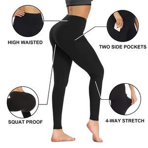 Leggings con bolsillos para mujer-Pantalones de Yoga de 19 " / 25" Compresión de control de barriga de cintura alta para entrenamiento para correr Ciclismo Yoga - Product Image 3
