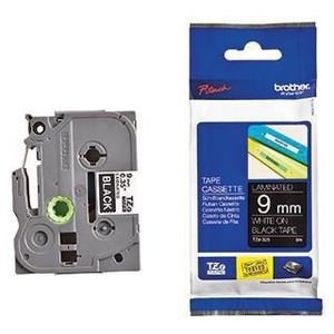 Cinta de Etiquetas Negra y Blanca Brother P-touch TZe-325 de 9 mm x 8 m (Ancho x Largo) para Uso en Oficina - Product Image 1