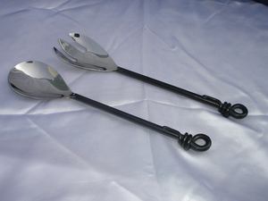 Vantage Fantaisie Logo Personnalisé Durable Style Unique Fancy Salad Server Set Vaisselle Cuillère à Salade et Fourchette Style de Luxe. - Product Image 2