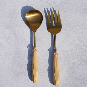 Servidores de ensalada de acero de lujo para uso doméstico y hotelero Servidores de ensalada de Resina 100% Cuchara de helado Top Trending mirrored steel - Product Image 1