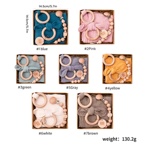 Juego <span class=keywords><strong>de</strong></span> <span class=keywords><strong>tela</strong></span> <span class=keywords><strong>de</strong></span> algodón <span class=keywords><strong>de</strong></span> tres piezas para chupete con Orejas <span class=keywords><strong>de</strong></span> conejo para dentición <span class=keywords><strong>de</strong></span> bebé <span class=keywords><strong>de</strong></span> madera - Product Image 6